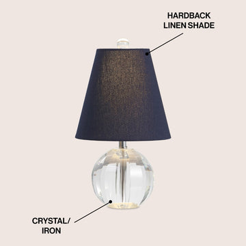 Goddard 16" Crystal Ball/Metal LED Table Lamp